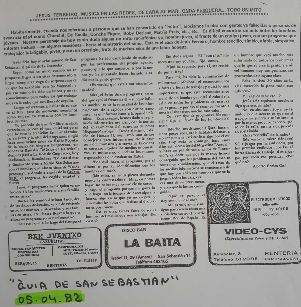 Magazine "Guía de San Sebastián".