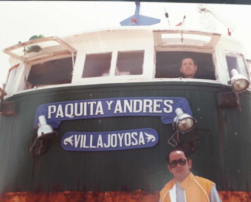 Jesús Ferreiro on board the fishing boat "Paquita y Andrés" from Villaviciosa, in Casablanca.